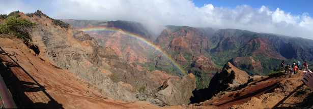 The most magnificent rainbow at Waimea Canyon! 