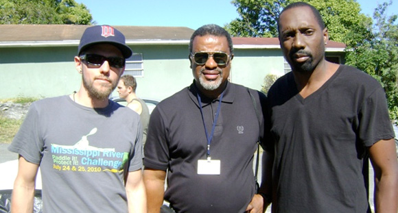 Andrew Melby, Bahamas Film Commissioner, Craig Woods and Reggie Henderson