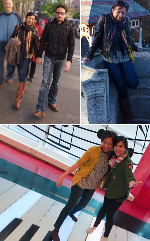Before the ankle-twisting incident... Visiting Belvedere Castle in Central Park and goofing around w/ my sister-in-law on the BIG Piano at FAO Schwartz