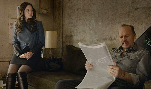 Andrea Riseborough with Keaton in 'Birdman'