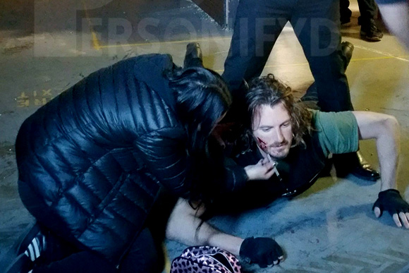 Getting a touch-up between takes