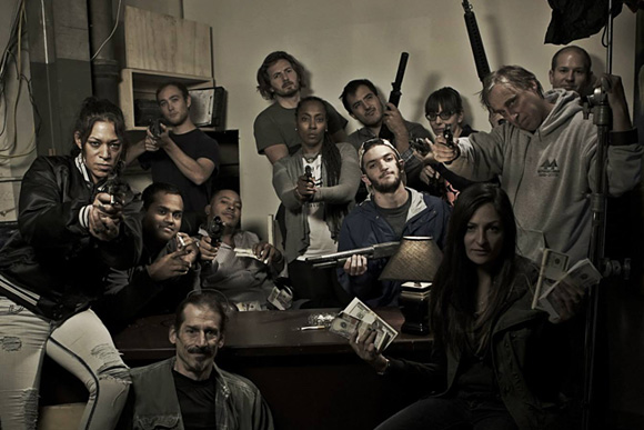 A shot of most of the crew after the last shot of the day