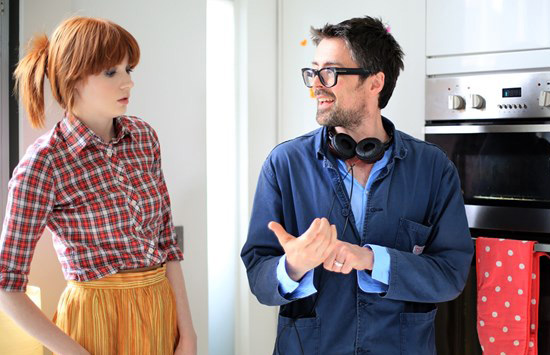 John with Karen on set