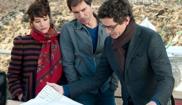 Drew, Colin and Miles at construction site