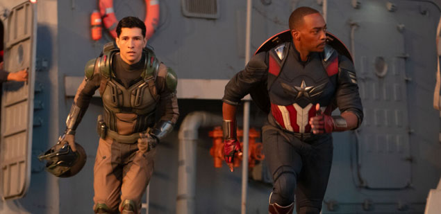 Danny Ramirez and Anthony Mackie